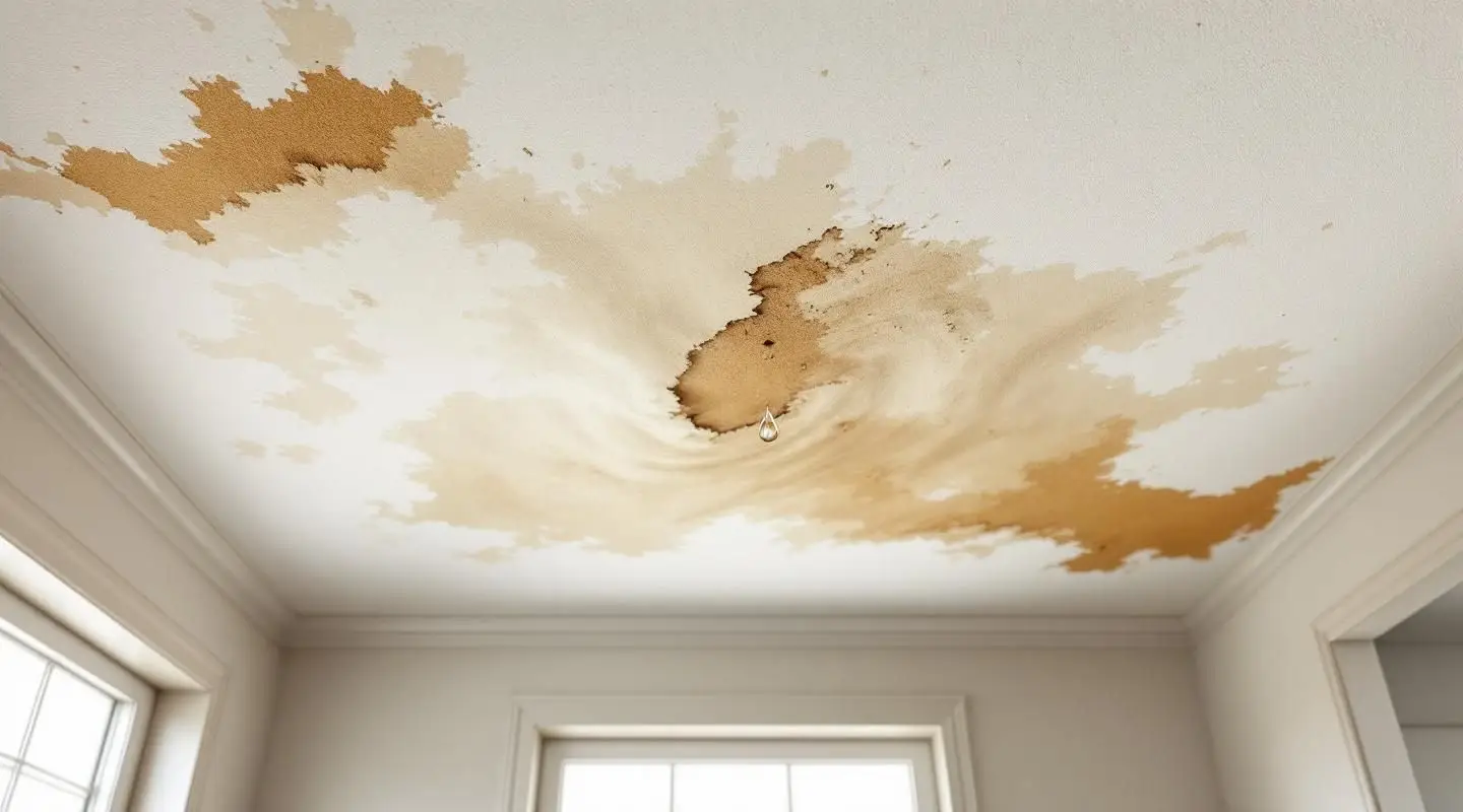 A restoration specialist using a thermal imaging camera to detect hidden moisture behind a saturated Riverside ceiling.