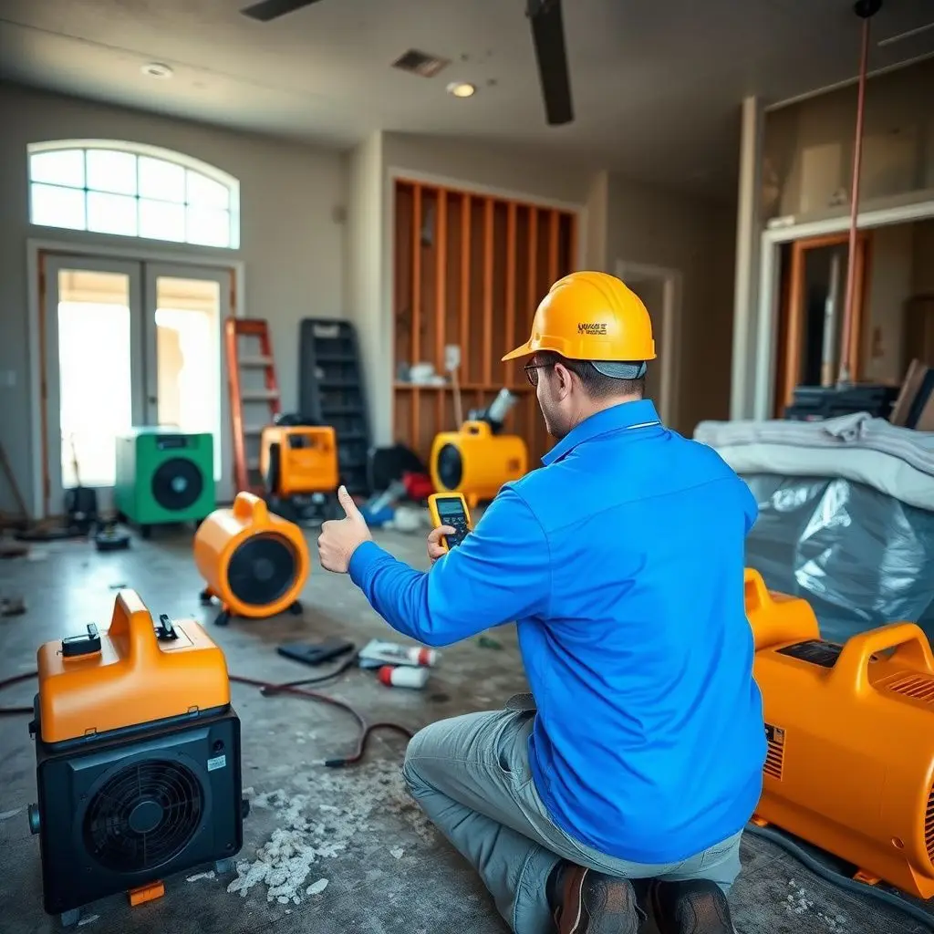 A technician using a thermal imaging camera to detect hidden moisture behind a Loma Linda home's kitchen wall.