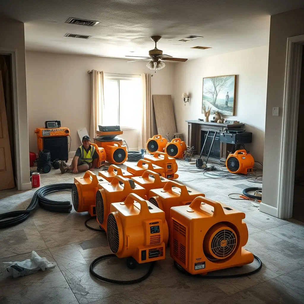 A clean, dry living room in a Fontana home after a successful professional water restoration project.