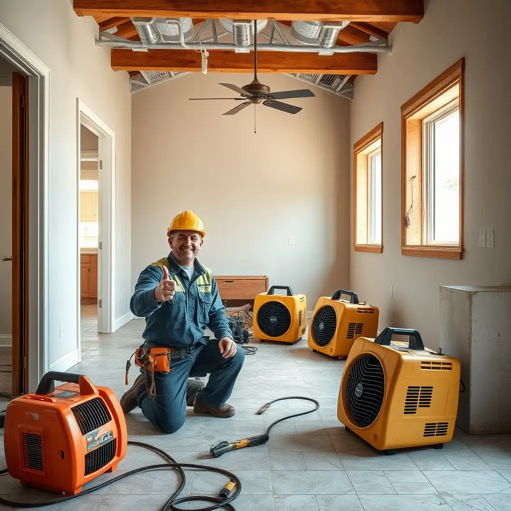 A technician using a moisture meter to check for hidden water damage behind a stucco wall in a Norco residence.