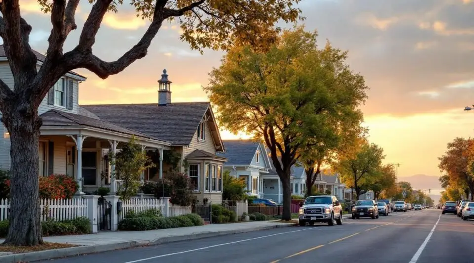 A professional Neko Water restoration truck parked on a residential Highland street with the San Bernardino Mountains visible.